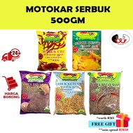 MOTOKAR Serbuk/Powder [500GM] (Serbuk Cili/Serbuk Kunyit/Serbuk Jintan Putih/Serbuk Ketumbar/Serbuk 