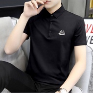 Men's Embroidery Casual Short Sleeve Polo Shirt Summer New Cotton Top Fashion Loose Simple Short Sleeve T-shirt Thin