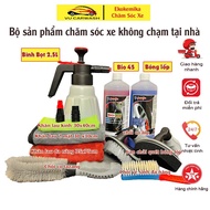 Car and motorbike care product set at home