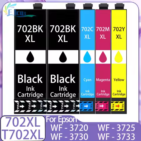 702 702XL T702 T702XL Ink Cartridge For Epson 702 Compatible For Epson WorkForce Pro WF-3720 WF-3725