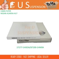 1 PIECE CABIN FILTER - 27277-1HDOA / B7200-1HM0A NISSAN ALMERA N17 (22.5X21X2)CM > BEST CHOICE <