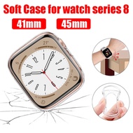 Soft Case compatible for iWatch series 8 7 41mm 45mm Protective Silicone Cover Case for iWatch series 8 7 6 SE 5 4 Cover