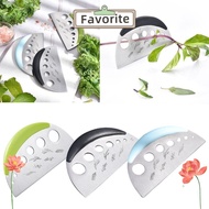 FAVORITEGOODS Vanilla Vegetable Greens Leaf Remover, 2 in 1 Stainless Steel Herb Cutter Stripper,  M