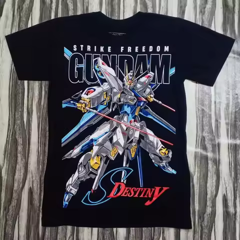 Mobile Suit Gundam Anime THE WITCH OF MERCURY STRIKE FREEDOM F90 Printed T-shirt Men's and Women's T