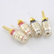 1pair Banana Connector 4mm Thread Medium Amplifier Speaker Spade Terminal Binding Socket Connector  