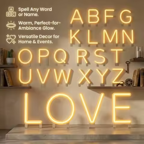 1/2/3/5pcs DC 3V COB LED Filament 26 Letters Creative DIY Atmosphere Light 2200K for Christmas Birth