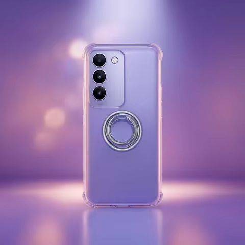 For Vivo V40 SE 5G T3 Y200e 5G V40SE 6.67" 2024 Back Ring Holder Bracket Phone Cover TPU Soft Silico