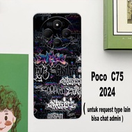 CC25 Flexible rubber softcase/ for c75 2024poco graffiti Motif/case latest c75poco /kesing c75 2024p