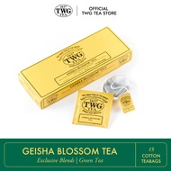 TWG Tea | Geisha Blossom Tea | Green Tea Blend | Cotton Teabag Box 15 Teabags / ชา ทีดับเบิ้ลยูจี ชา