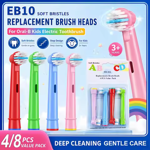 EB10 Stages Power Replacement Brush Heads Soft Bristles 4/8/12 Pack for Oral B Kids Electric Toothbr