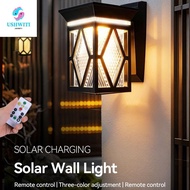 MLINX Solar Wall Lights, 3 Color Lights IP54 Rating LED Solar Lamp, Trend Adjustable Light Sensor Wa