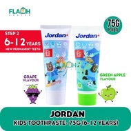 Jordan Baby Kids Toothpaste / Toothbrush (Colour Randomly)- New Permanent Teeth 6-12 Years (Step 2) 