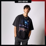 DAVIE JONES [ Love & Rhyme ] เสื้อยืด ทรงใหญ่พิเศษ พิมพ์ลาย Graphic Oversized Extra Fit T-Shirt WA02