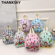 THANKSKY  Children's Backpack, POP MART Large Capacity School Bags,  Cartoon Plaid Shoulder Bags