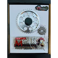 MUTARRU CHAIN SET  SILVER SERIES FOR XRM 125 FI / SMASH / SNIPER 150 / RAIDER 150
