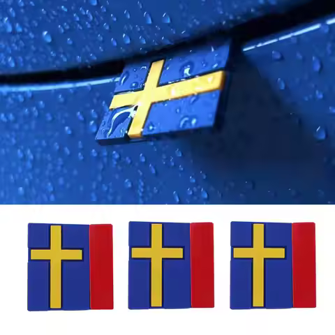 5Pcs Car Stickers 3D Sweden Flag Decoration Emblem Car Door Trunk Front Grille Decal for VOLVO XC40 