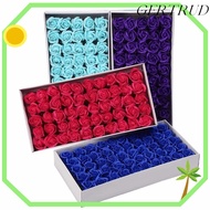 GERTRUD 50Pcs Soap Rose Flower, Three Layer Rose Wreath Making Foam Rose, Romantic Handmade Realisti