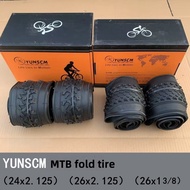 Mountain bike folding outer tire 24/26x2.125 26×1-3/8 puncture-resistant tire with durable accessori