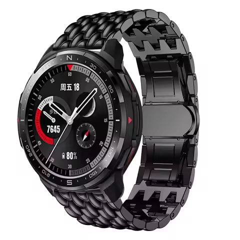 22mm Metal Wristband Bracelet For Honor Watch GS Pro Stainless Steel Dragon Pattern Strap For Honor 