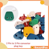 Plastic Safety Switch Socket Plug Key 2 Pin to 3 Pin Converter