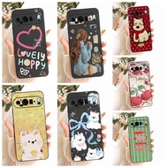 For Google Pixel 9 5G 6.3" Case Cartoon Painted Cute Black Cover For Google Pixel9 G2YBB GUR25 G1B60