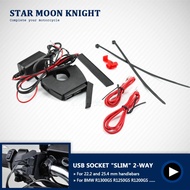 Motorcycle Dual USB Charger Plug Socket Adapter For BMW R1300GS R 1300 GS R1250GS R1200GS Adventure 