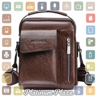 WEIXIER Tas Selempang Pria PU Leather - 8602 - Brown