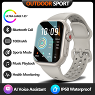 Outdoor Health Smartwatch 1000mAh Men Women 1.85-inch HD Full Touch Screen Multi-Sports Mode IP68 Bl