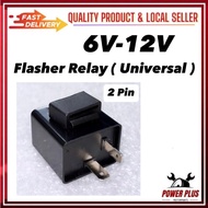 ( 2 Pin ) Universal 6V-12V Flasher Relay Double Signal Adjuster Adjustable Condenser Relay LED Signa