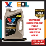 VALVOLINE SYNPOWER 5W30 SP PAO Fully Synthetic Engine Oil (4L) Minyak Hitam Valvoline Fully 5W30