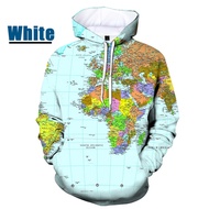 Harajuku Streetwear Men/Women World Map 3d Printed Hoodie Funny Sweatshirt Pullover