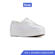 KEDS รองเท้าผ้าใบ มีส้น รุ่น POINT PEARLIZED TEXTILE สีเงิน ( WF67726 )