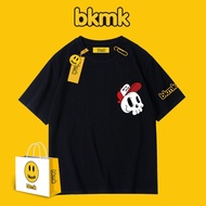 Bkmk เสื้อยืดแขนสั้น พิมพ์ลายหน้ายิ้ม สําหรับผู้ชาย