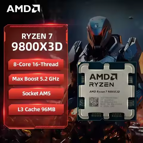AMD Ryzen 7 9800X3D Game CPU R7 9800X3D Up to 5.2GHz 8-Core 16-Thread 96MB Cache AM5 Desktop Gaming