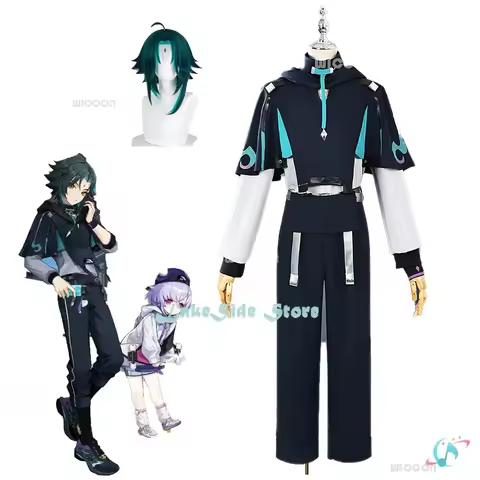 Genshin Impact Xiao Qiqi Co-ANTA Cosplay Costume Sportswear Uniform Wigs Cosplay Anime Game Xiao Qi 