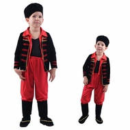 RUSSIA traditional Costume Boy Black Red costume Russian children's costume