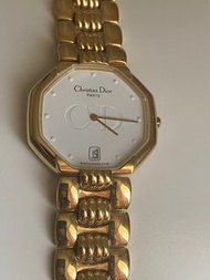 CD 迪奧 Christian dior 古董 金色八角面女錶 手錶 極新