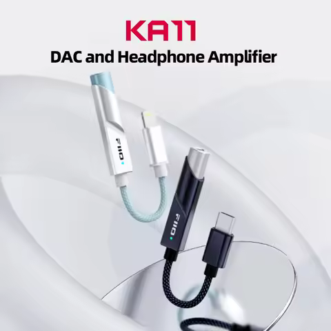 FiiO KA11 USB DAC AMP Hi-Res Audio Type-C/Lightning to 3.5mm Adapter USB Dongle DAD256 for Android i