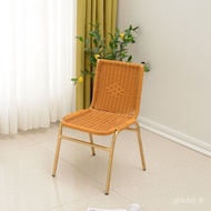 LP-8 QQ💎Rattan Chair Single Small Rattan Chair Home Dining Chair Children Adult Short Rattan Chair Balcony ESA0