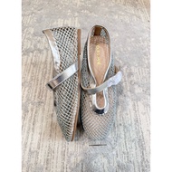 Mesh Mary Jane Flats Silver