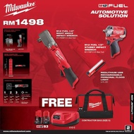 Milwaukee M12 Fuel 1/2" Right Angle Impact Wrench + M12 Fuel 1/2" Stubby Impact Wrench + RedLithium USB Rechargeable Per