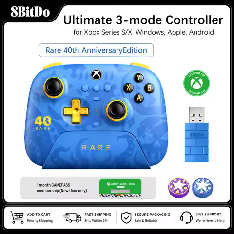 8BitDo Ultimate 3-mode Wireless Controller for Xbox, Rare 40th Anniversary Edition Gamepad for Xbox 