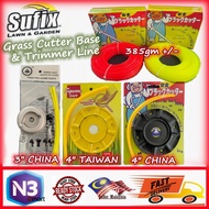 [Follow & Save $] SUFIX TAIWAN Grass Cutter Base Plate 4" 3" & 2.4mm Grass Trimmer Line String 1LB