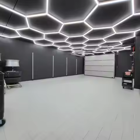 Energy Efficient Hexagon LED Lighting for Garage Barbershop Gym Car Detailing Wash Workshop 4S Showr