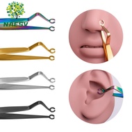 NAESV Body Piercing Tool, Stainless Steel Septum Piercing Tool Dermal Forceps, Sterilized Nose Stud 