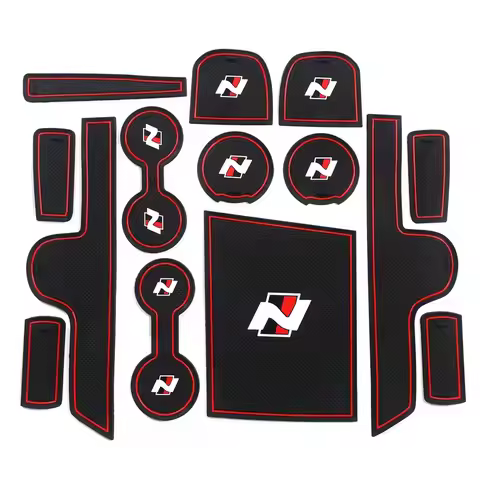 for Hyundai Elantra AVANTE 2021 2022 N Sports Style Gate Slot Mat Cup Holder Coaster Door Groove Pad