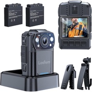 WD11 2K Body Camera | 2x2000mAh Batteries + Charging Base | 128G, 8H Recording | Night Vision | 360°
