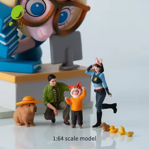 Kicarmod 1/64 Zoo Character Costume Set - High Precision 3D Printed Resin Miniature Scene for Car Mo