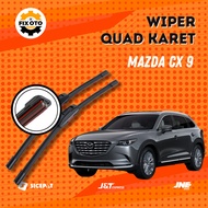 Quad Wiper (4) Mazda CX-9 Rubber - Quad 4 Rubber Model 1 Set (2Pcs) Left Right W601