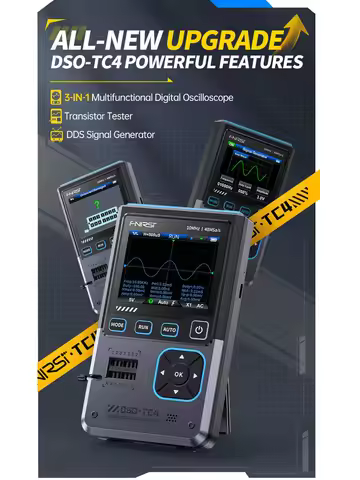 FNIRSI DSO-TC4/DSO-TC3 Digital Oscilloscope Transistor Tester 10MHz 48Ms/s Electronic Component Meas